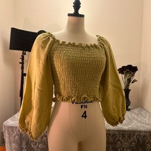 Samantha pleet linen ruched top